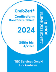 CrefoZert - Creditreform Bonitätszertifikat 2024: ausgezeichnete Bonität